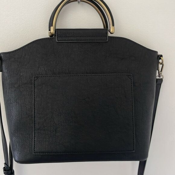 Antik Kraft Womens Black Vegan-Leather Crossbody Handbag - Picture 2 of 13